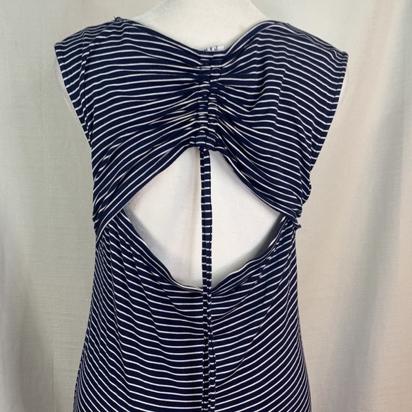 GAP Navy and White Striped Maxi Dress with Open Back - Picture 9 of 13
